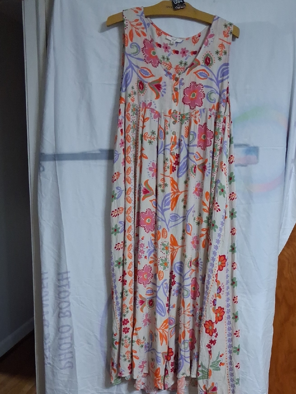 easel Floral Sleeveless Maxi Jumpsuit - Cream with Pink, Orange, Purple & Green